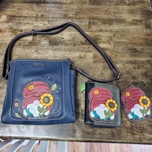 Chala Navy Blue Gnome Crossbody Bag Set